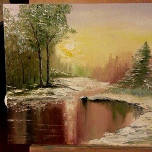 "Vakars uz ezera" (30x40) 