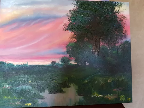"Vēlā vakarā" (50x60) 