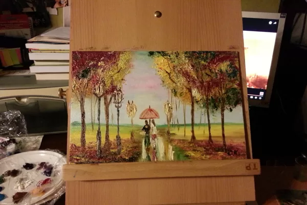 "Lietainā dienā" (20x30)