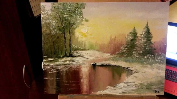 "Vakars uz ezera" (30x40) 